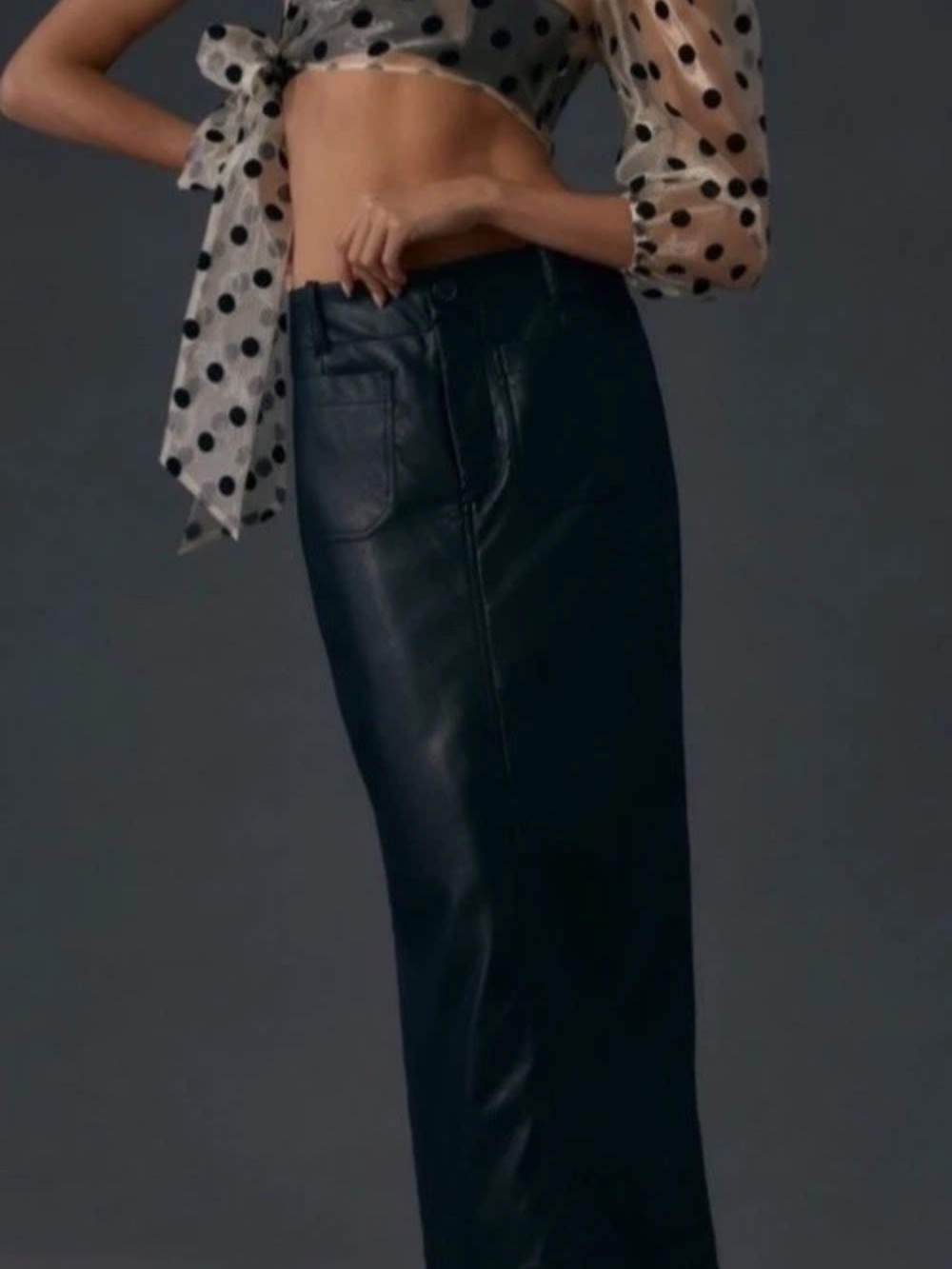 Anthropologie Colette Maeve Black vegan Leather Skirt